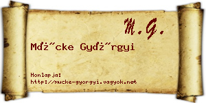 Mücke Györgyi névjegykártya